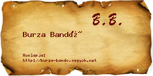 Burza Bandó névjegykártya